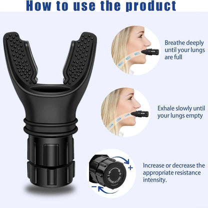 Breathing Exercise Tool for Lungs, Portable Adjustable Resistance Lung Exerciser, Lung Capacity Abdominal Breathing Trainer, Fitness Trainer Accessories, Training Equipment for Gym Workout Use for New Year Gift